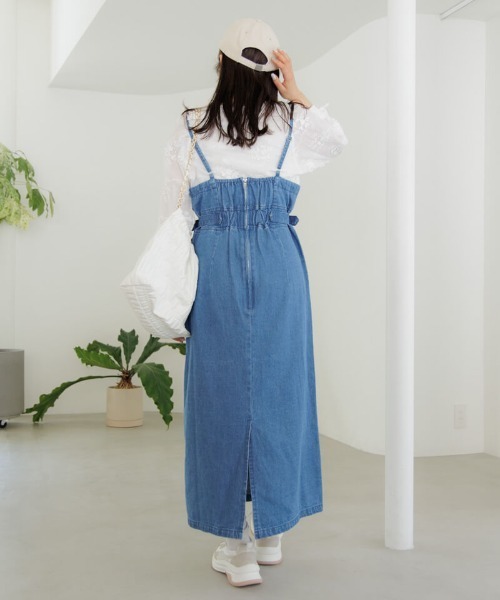 flower（フラワー）の「カシュクールデニムワンピース（ワンピース・レディース・ブルー/ブラック・FREE）」の4枚目の写真