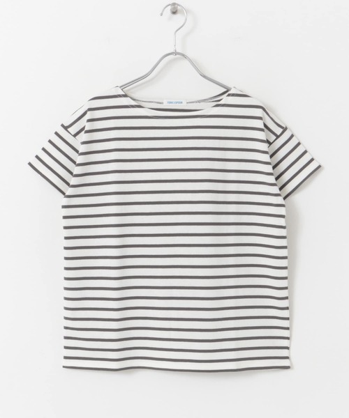 FORK&SPOON(フォークアンドスプーン)の「FORK&SPOON ボートネックボーダーショートスリーブ(Tシャツ/カットソー・レディース・ブルー系その他/グリーン系その他/グレー系その他/ホワイト系その他・1)」の22枚目の写真