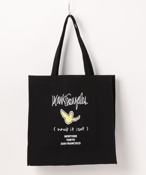 Mark Gonzales(マーク・ゴンザレス)の「【Mark Gonzales】ゴンバト マチ付きトートバッグ(トートバッグ・メンズ・ブラック/ホワイト系その他・フリー)」の2枚目の写真