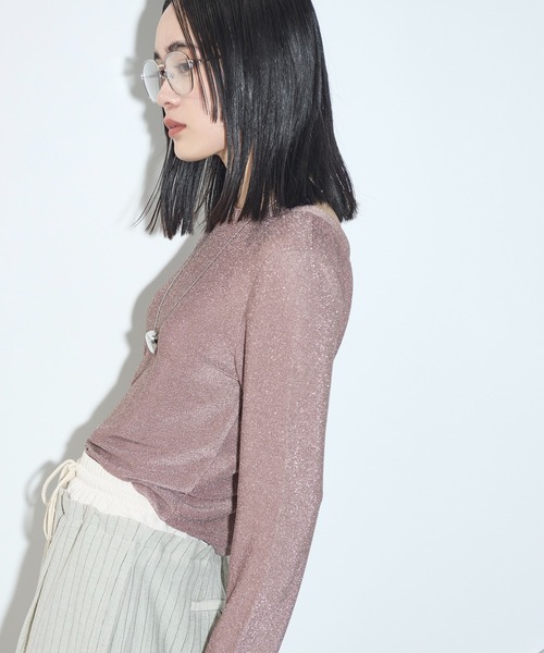 THE YOn(ザヨン)の「2WAYハートボタングリッターカーデトップス(カーディガン/ボレロ・レディース・アイボリー/レモンイエロー/ブラウン/ブラック・FREE)」の20枚目の写真