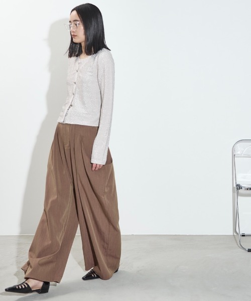THE YOn(ザヨン)の「2WAYハートボタングリッターカーデトップス(カーディガン/ボレロ・レディース・アイボリー/レモンイエロー/ブラウン/ブラック・FREE)」の12枚目の写真