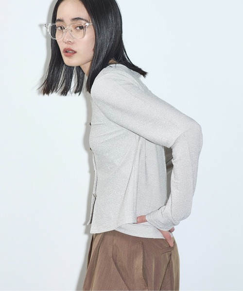 THE YOn(ザヨン)の「2WAYハートボタングリッターカーデトップス(カーディガン/ボレロ・レディース・アイボリー/レモンイエロー/ブラウン/ブラック・FREE)」の7枚目の写真