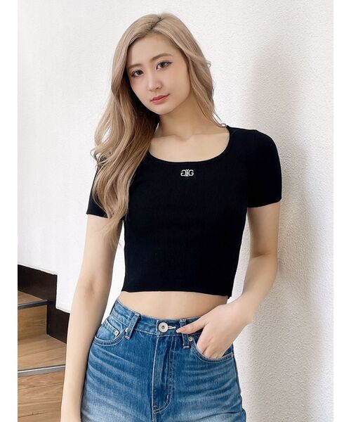 GYDA(ジェイダ)の「Symmetry GYDAサイドメッシュニットトップス(ニット/セーター・レディース・その他1/ライム/オフホワイト/ブラック・FREE)」の2枚目の写真