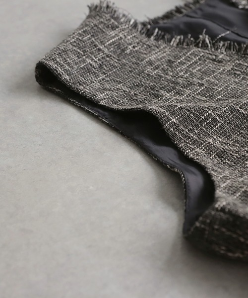 antiqua(アンティカ)の「ツイードライクオールインワン(つなぎ/オールインワン・レディース・チャコールグレー・P/R)」の18枚目の写真