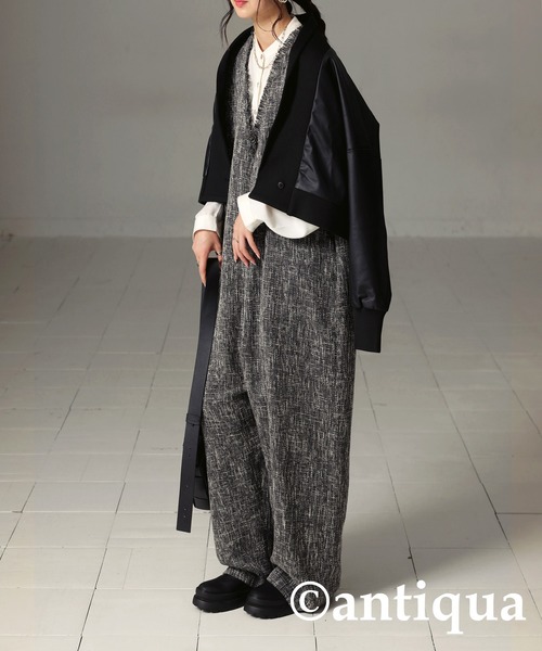 セール】ツイードライクオールインワン（つなぎ/オールインワン