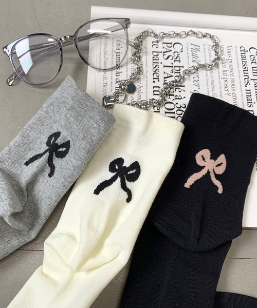 non-hedge(ノンヘッジ)の「バックリボンモチーフソックス(ソックス/靴下・レディース・ブラック/ホワイト/グレー・FREE)」の20枚目の写真