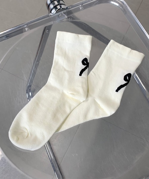 non-hedge(ノンヘッジ)の「バックリボンモチーフソックス(ソックス/靴下・レディース・ブラック/ホワイト/グレー・FREE)」の11枚目の写真