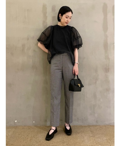 Mila Owen(ミラオーウェン)の「後ゴムセンタープレステーパードパンツ【手洗い可能】(その他パンツ・レディース・チェック/アイボリー/ブラック・0/1/2/00)」の14枚目の写真