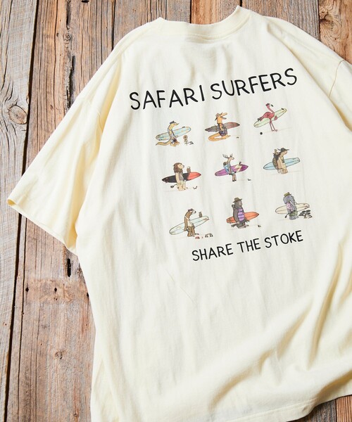 Jonas Claesson(ジョナスクレアッソン)の「JONAS CLAESSON/ジョナス クレアッソン Safari Surfers Tee/サファリ サーファーズ Tシャツ/バックプリント/リラックスフィット(Tシャツ/カットソー・メンズ・イエロー/ホワイト/グレー/ブラック/サックスブルー・MEDIUM/LARGE)」の5枚目の写真