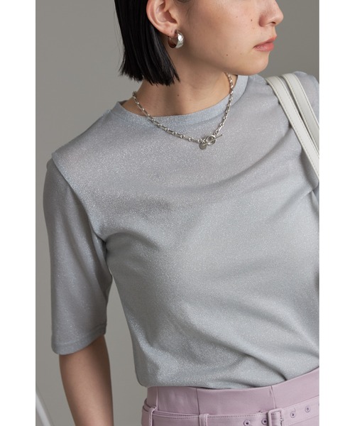 &. NOSTALGIA(アンドドットノスタルジア)の「ラメカットプルオーバー(Tシャツ/カットソー・レディース・ブラック/グレー・M)」の2枚目の写真