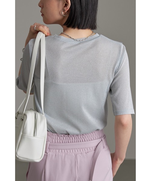 &. NOSTALGIA(アンドドットノスタルジア)の「ラメカットプルオーバー(Tシャツ/カットソー・レディース・ブラック/グレー・M)」の4枚目の写真