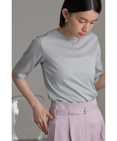 &. NOSTALGIA(アンドドットノスタルジア)の「ラメカットプルオーバー(Tシャツ/カットソー・レディース・ブラック/グレー・M)」の3枚目の写真