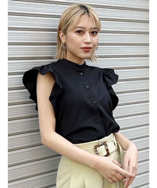 MURUA（ムルーア）の「スタンドカラーフリルブラウス（シャツ/ブラウス・レディース・ホワイト/オレンジ/ブルー/ブラック・FREE）」の17枚目の写真