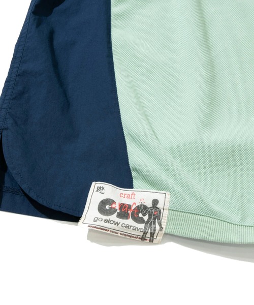 go slow caravan（ゴースローキャラバン）の「MIX FAB ラグランリラックスポロ（ポロシャツ・メンズ・ネイビー/グリーン・X-LARGE/LARGE/MEDIUM）」の6枚目の写真