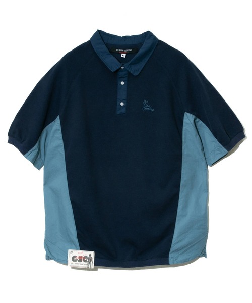 go slow caravan（ゴースローキャラバン）の「MIX FAB ラグランリラックスポロ（ポロシャツ・メンズ・ネイビー/グリーン・X-LARGE/LARGE/MEDIUM）」の8枚目の写真