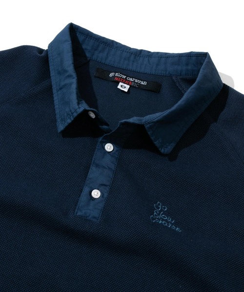 go slow caravan（ゴースローキャラバン）の「MIX FAB ラグランリラックスポロ（ポロシャツ・メンズ・ネイビー/グリーン・X-LARGE/LARGE/MEDIUM）」の9枚目の写真
