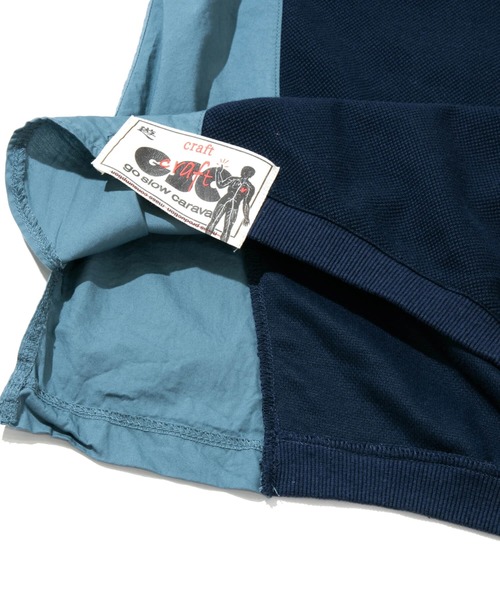 go slow caravan（ゴースローキャラバン）の「MIX FAB ラグランリラックスポロ（ポロシャツ・メンズ・ネイビー/グリーン・X-LARGE/LARGE/MEDIUM）」の12枚目の写真