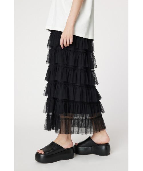 RODEO CROWNS WIDE BOWL（ロデオクラウンズワイドボウル）の「チュール ティアードスカート（スカート・レディース・アイボリー/ブラック/ブルー・FREE）」の5枚目の写真