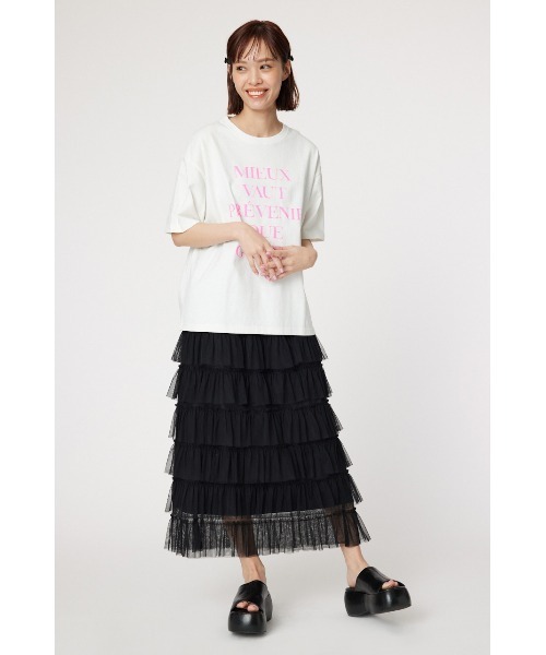 RODEO CROWNS WIDE BOWL（ロデオクラウンズワイドボウル）の「チュール ティアードスカート（スカート・レディース・アイボリー/ブラック/ブルー・FREE）」の7枚目の写真