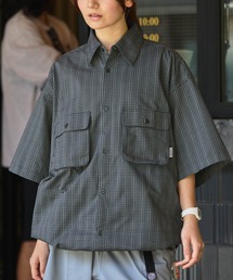 テックファブリック ドローコード ビッグシルエット 半袖サファリシャツ / 接触冷感・吸水速乾【THE CRAFT CREW PRODUCTS】