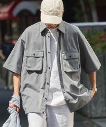 THE CRAFT CREW PRODUCTS | 【THE CRAFT CREW PRODUCTS】テックファブリック ドローコード ビッグシルエット 半袖サファリシャツ / 接触冷感・吸水速乾(シャツ/ブラウス)