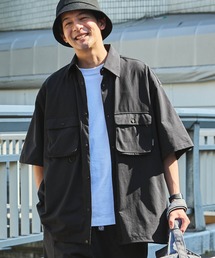 THE CRAFT CREW PRODUCTS | 【THE CRAFT CREW PRODUCTS】テックファブリック ドローコード ビッグシルエット 半袖サファリシャツ / 接触冷感・吸水速乾(シャツ/ブラウス)