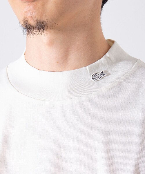 LACOSTE（ラコステ）の「【LACOSTE/ラコステ】5分袖 モックネック サマーニットTシャツ（Tシャツ/カットソー・メンズ・ブラック/オフホワイト/グレー・4/5）」の13枚目の写真