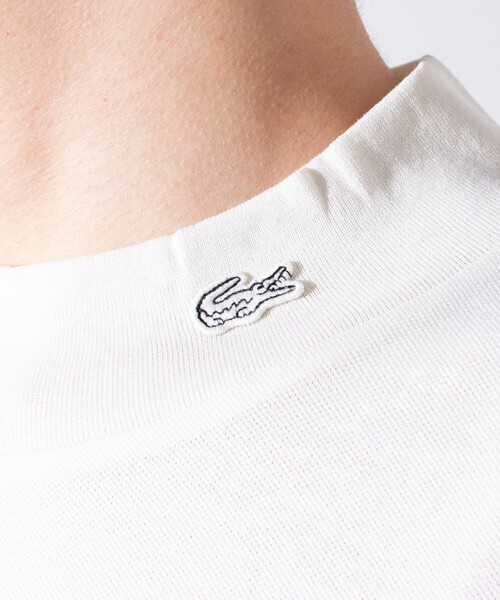 LACOSTE（ラコステ）の「【LACOSTE/ラコステ】5分袖 モックネック サマーニットTシャツ（Tシャツ/カットソー・メンズ・ブラック/オフホワイト/グレー・4/5）」の14枚目の写真