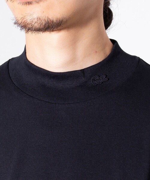 LACOSTE（ラコステ）の「【LACOSTE/ラコステ】5分袖 モックネック サマーニットTシャツ（Tシャツ/カットソー・メンズ・ブラック/オフホワイト/グレー・4/5）」の21枚目の写真