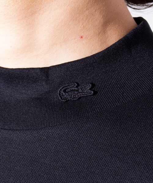 LACOSTE（ラコステ）の「【LACOSTE/ラコステ】5分袖 モックネック サマーニットTシャツ（Tシャツ/カットソー・メンズ・ブラック/オフホワイト/グレー・4/5）」の22枚目の写真