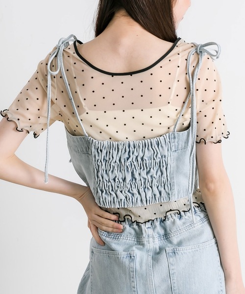 OLIVE des OLIVE(オリーブデオリーブ)の「シアインナー半袖 1041060760(Tシャツ/カットソー・レディース・アイボリー/シルバー/ブラック・FREE)」の9枚目の写真