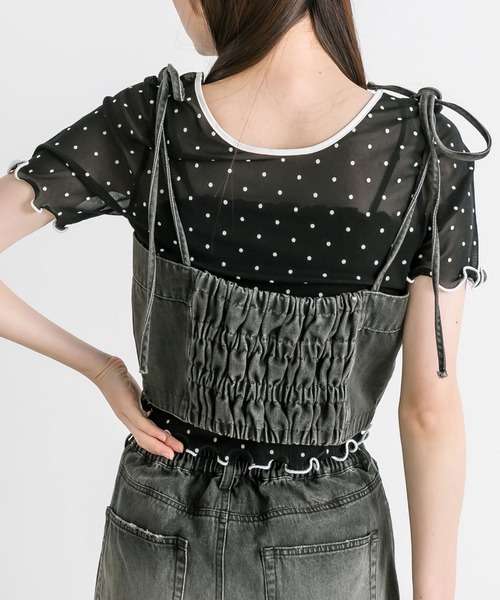OLIVE des OLIVE(オリーブデオリーブ)の「シアインナー半袖 1041060760(Tシャツ/カットソー・レディース・アイボリー/シルバー/ブラック・FREE)」の18枚目の写真