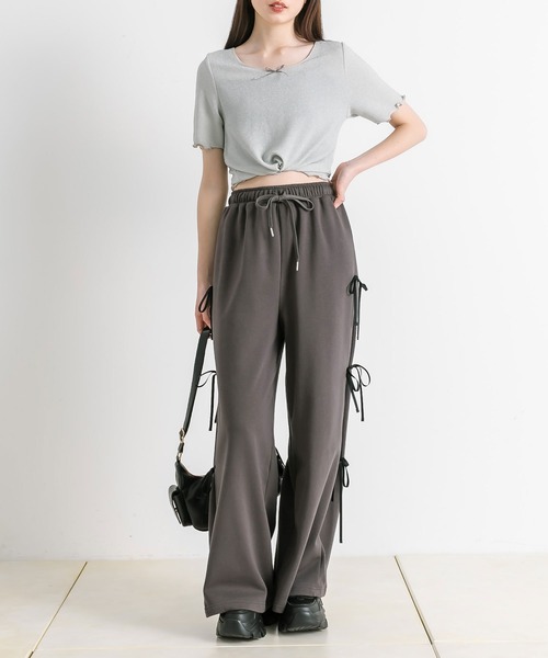 OLIVE des OLIVE(オリーブデオリーブ)の「シアインナー半袖 1041060760(Tシャツ/カットソー・レディース・アイボリー/シルバー/ブラック・FREE)」の19枚目の写真
