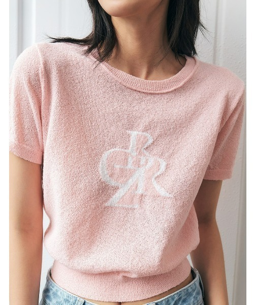 CITYBREEZE(シティブリーズ)の「BUCKLE SYMBOL LOGO SHORT SLEEVE KNIT(Tシャツ/カットソー・レディース・アイボリー/ブラック/クリーム/ネイビー/ピンク・FREE)」の16枚目の写真