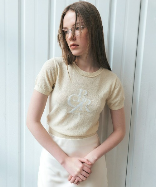 CITYBREEZE(シティブリーズ)の「BUCKLE SYMBOL LOGO SHORT SLEEVE KNIT(Tシャツ/カットソー・レディース・アイボリー/ブラック/クリーム/ネイビー/ピンク・FREE)」の21枚目の写真