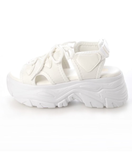 R&E(アールアンドイー)の「【R&E】レースアップスニーカーソールサンダル(サンダル・レディース・ベージュ/ブラック/アイボリー・S/M/L/LL)」の5枚目の写真