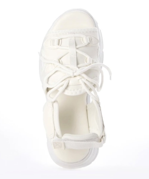R&E(アールアンドイー)の「【R&E】レースアップスニーカーソールサンダル(サンダル・レディース・ベージュ/ブラック/アイボリー・S/M/L/LL)」の6枚目の写真