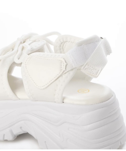 R&E(アールアンドイー)の「【R&E】レースアップスニーカーソールサンダル(サンダル・レディース・ベージュ/ブラック/アイボリー・S/M/L/LL)」の8枚目の写真