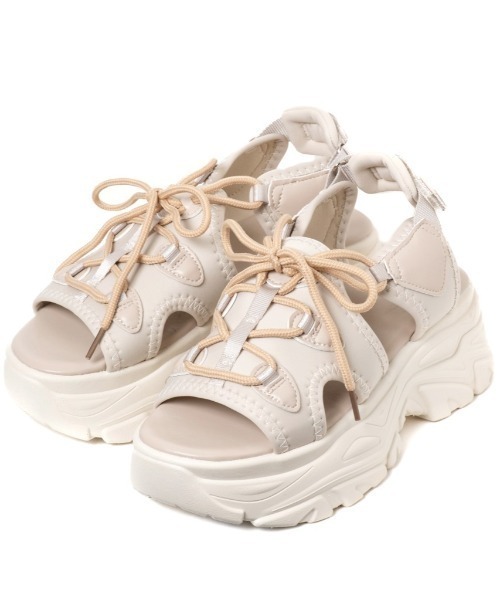 R&E(アールアンドイー)の「【R&E】レースアップスニーカーソールサンダル(サンダル・レディース・ベージュ/ブラック/アイボリー・S/M/L/LL)」の15枚目の写真