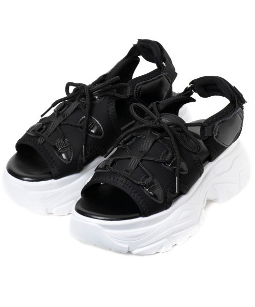 R&E(アールアンドイー)の「【R&E】レースアップスニーカーソールサンダル(サンダル・レディース・ベージュ/ブラック/アイボリー・S/M/L/LL)」の14枚目の写真