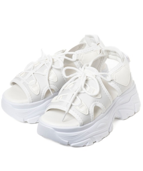 R&E(アールアンドイー)の「【R&E】レースアップスニーカーソールサンダル(サンダル・レディース・ベージュ/ブラック/アイボリー・S/M/L/LL)」の16枚目の写真