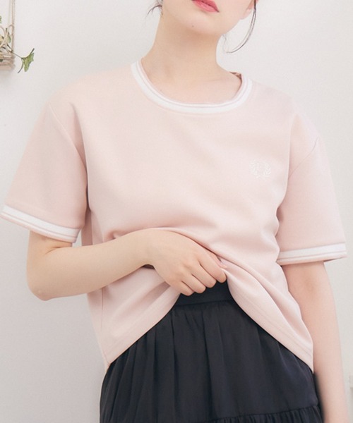 ems excite(エムズエキサイト)の「ワンポイント刺繍TEE(Tシャツ/カットソー・レディース・ブルー/ピンク/ダークグレー・FREE)」の3枚目の写真