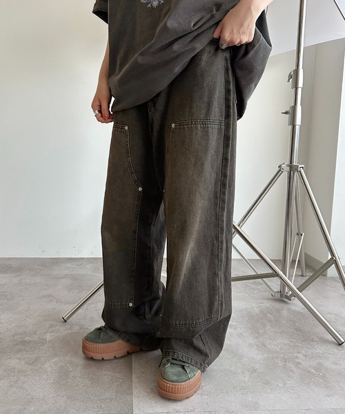 apres jour mignon(アプレジュールミニョン)の「【ユニセックス】ダブルニーデニムパンツ【ZOZOTOWN限定アイテム】(デニムパンツ・レディース・インディゴブルー/ブラック・LARGE/X-LARGE/MEDIUM/SMALL)」の2枚目の写真