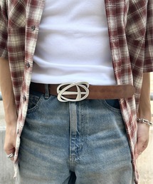 ADAMASTE | カウレザーバックルロゴベルト(ベルト)