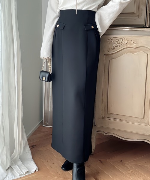Meiru(メイル)の「ハイウエストIラインスカート(スカート・レディース・ブラック/カーキ/チャコール・MEDIUM/SMALL/LARGE)」の18枚目の写真
