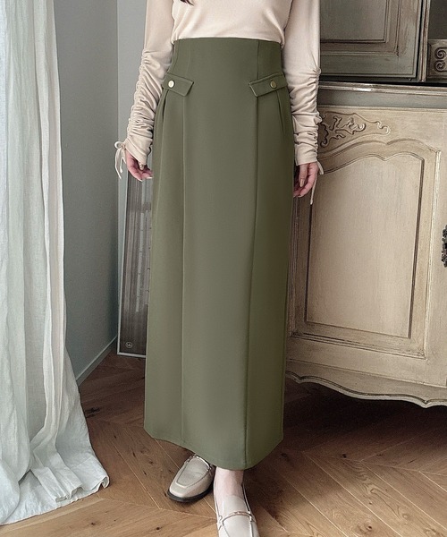 Meiru(メイル)の「ハイウエストIラインスカート(スカート・レディース・ブラック/カーキ/チャコール・MEDIUM/SMALL/LARGE)」の20枚目の写真
