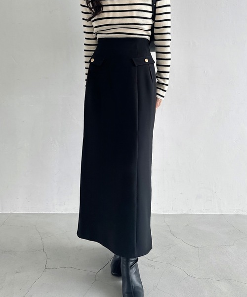 Meiru(メイル)の「ハイウエストIラインスカート(スカート・レディース・ブラック/カーキ/チャコール・MEDIUM/SMALL/LARGE)」の15枚目の写真