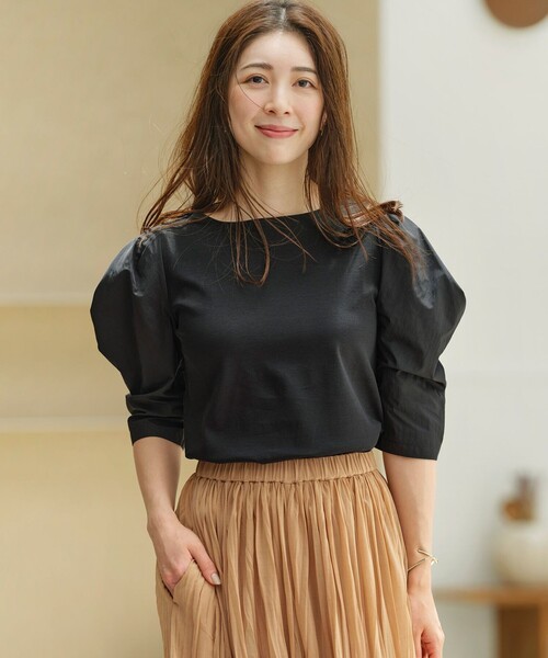 組曲(クミキョク)の「コンビネーションポンチデザインカットソー(Tシャツ/カットソー・レディース・スモーキーグリーン系/アイボリー系/カーキ系/ブラック系・3/2)」の16枚目の写真