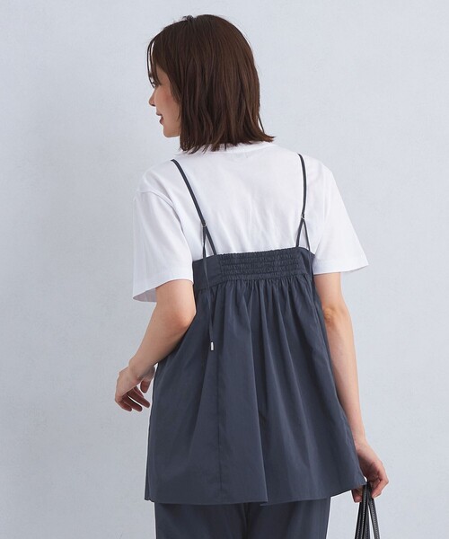 green label relaxing(グリーンレーベルリラクシング)の「ギャザー キャミソール ブラウス(シャツ/ブラウス・レディース・ネイビー/オリーブ・FREE)」の5枚目の写真