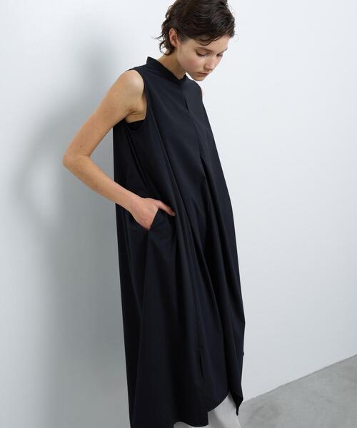 LANVIN en Bleu(ランバンオンブルー)の「アシンメヘムスキッパーワンピース(ワンピース・レディース・ブラック/カーキ/ネイビー/ベージュ・38/36)」の4枚目の写真